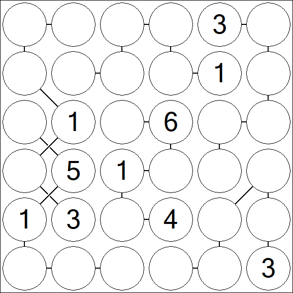 Chain Sudoku 6x6 - Medium