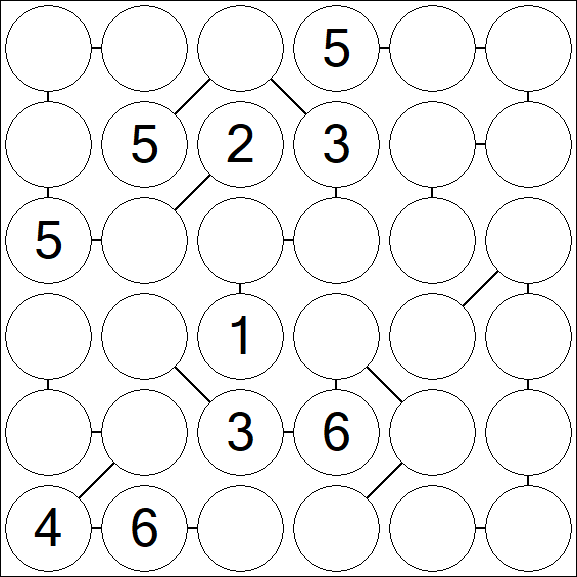Chain Sudoku 6x6 - Medium