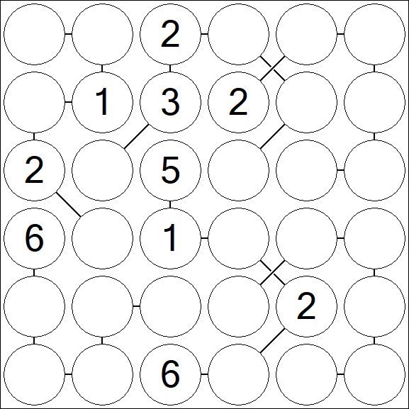 Chain Sudoku 6x6 - Medium