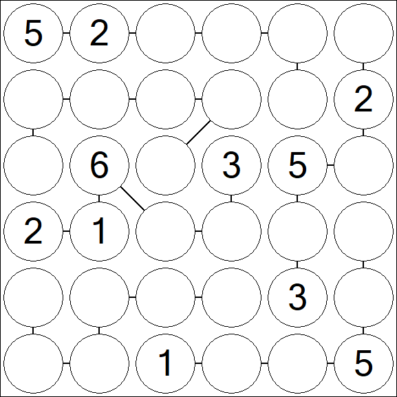 Chain Sudoku 6x6 - Medium