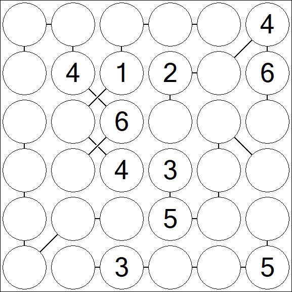 Chain Sudoku 6x6 - Medium