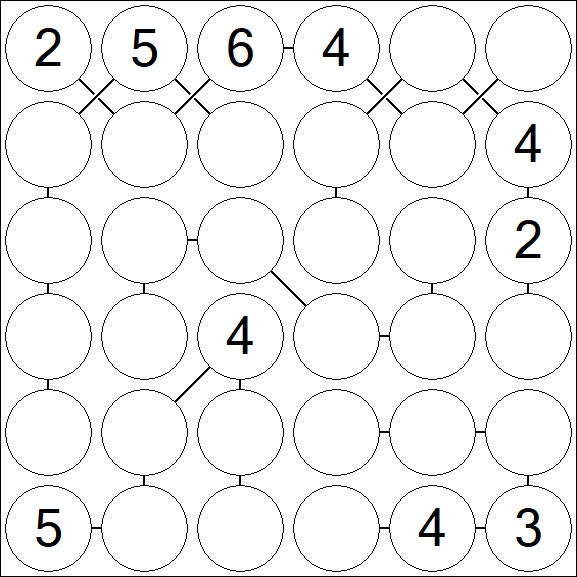 Chain Sudoku 6x6 - Medium