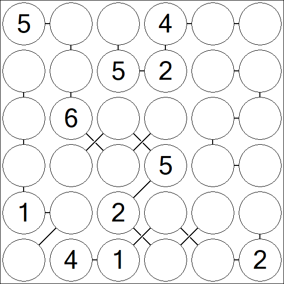 Chain Sudoku 6x6 - Medium