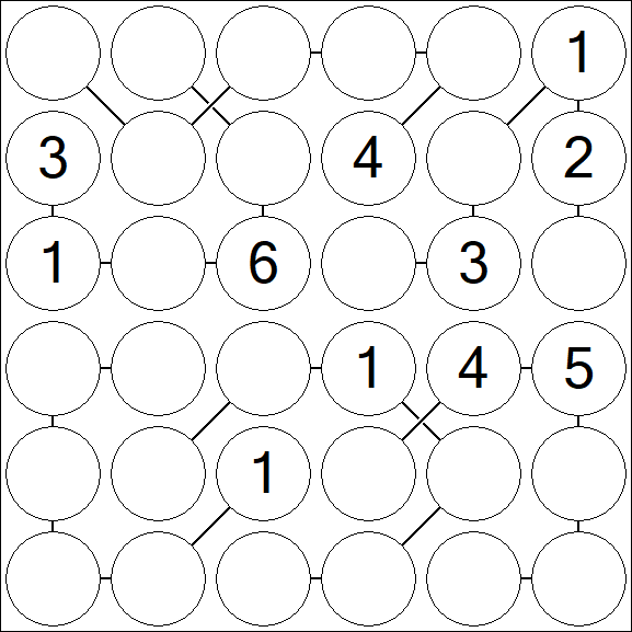 Chain Sudoku 6x6 - Medium