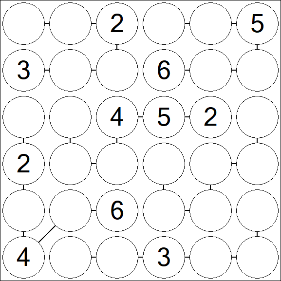 Chain Sudoku 6x6 - Medium