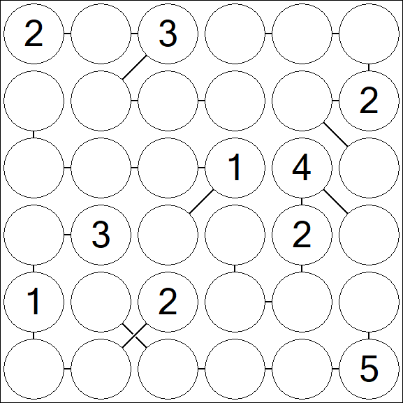 Chain Sudoku 6x6 - Medium
