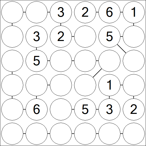 Chain Sudoku 6x6 - Medium