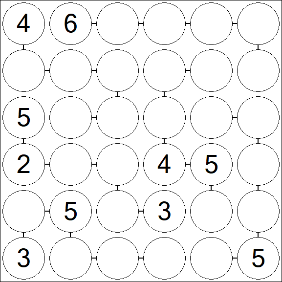 Chain Sudoku 6x6 - Medium
