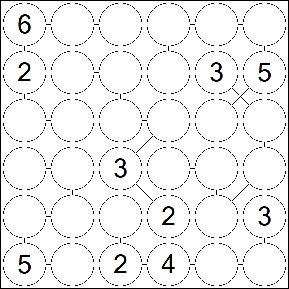 Chain Sudoku 6x6 - Medium