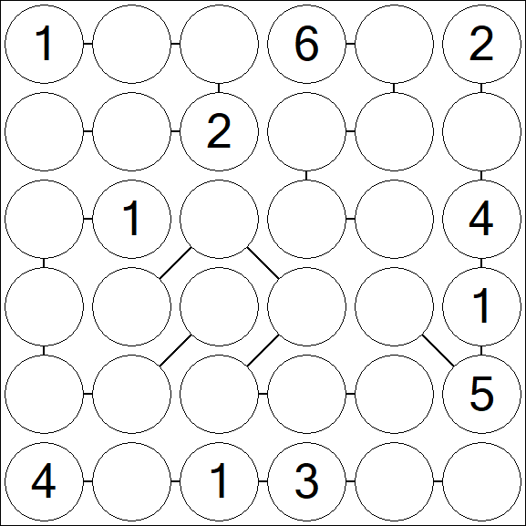Chain Sudoku 6x6 - Medium