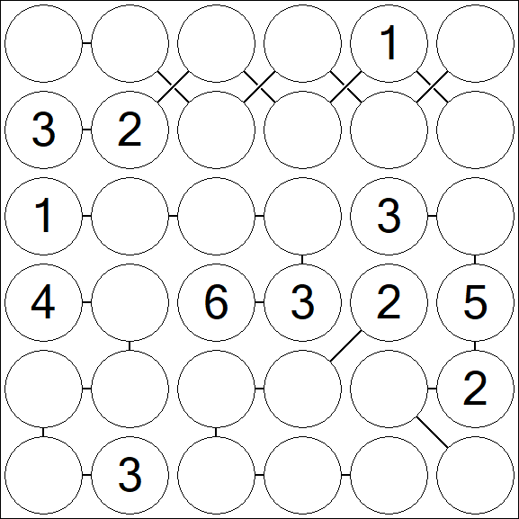 Chain Sudoku 6x6 - Medium