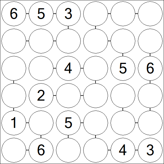 Chain Sudoku 6x6 - Medium