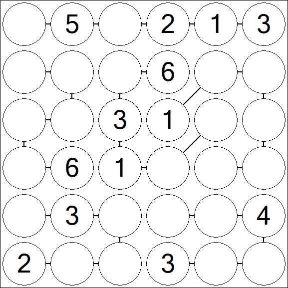 Chain Sudoku 6x6 - Medium