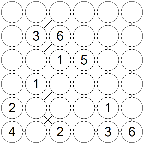 Chain Sudoku 6x6 - Médio