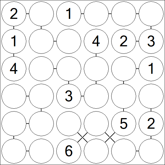 Chain Sudoku 6x6 - Médio
