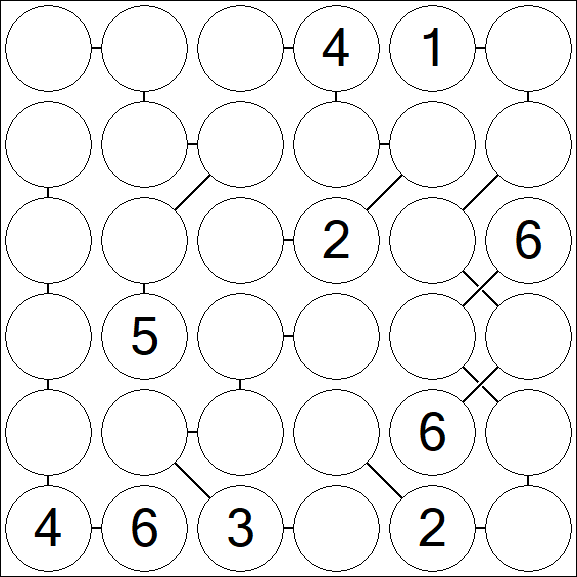 Chain Sudoku 6x6 - Médio