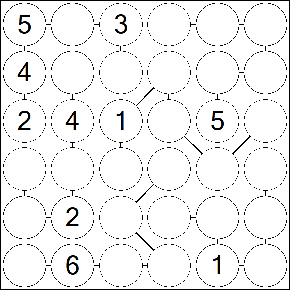 Chain Sudoku 6x6 - Médio