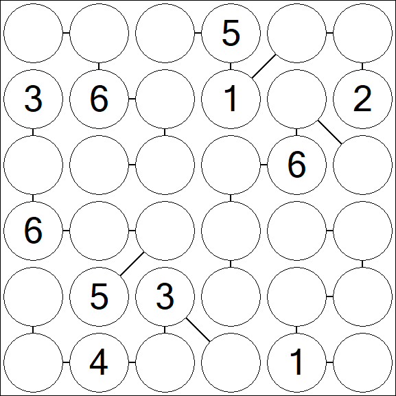 Chain Sudoku 6x6 - Médio