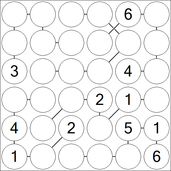 Chain Sudoku 6x6 - Médio