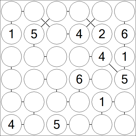 Chain Sudoku 6x6 - Médio
