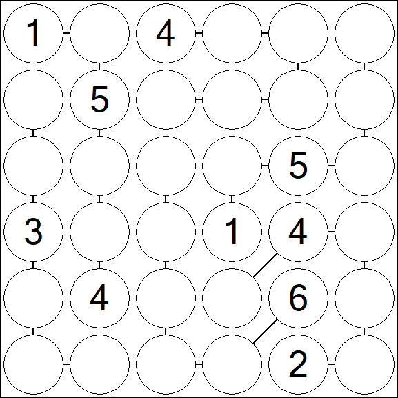 Chain Sudoku 6x6 - Moyen