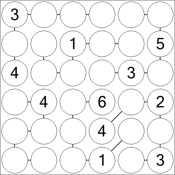 Chain Sudoku 6x6 - Moyen