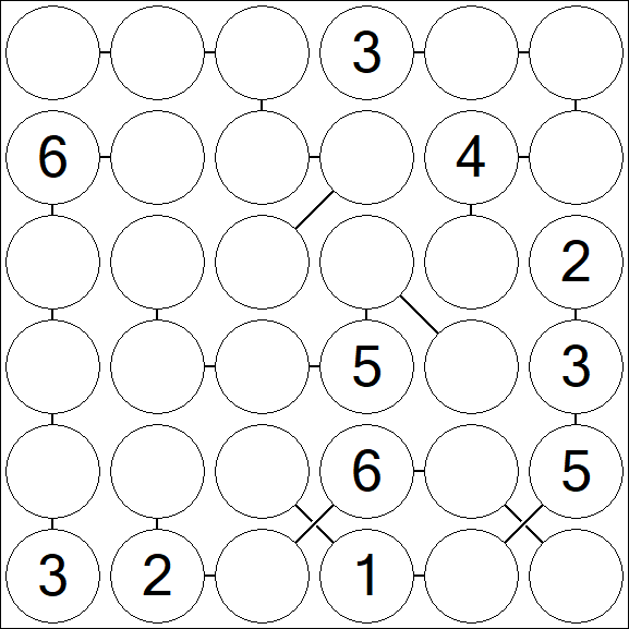 Chain Sudoku 6x6 - Moyen