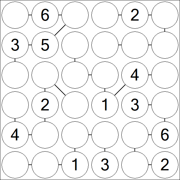 Chain Sudoku 6x6 - Moyen