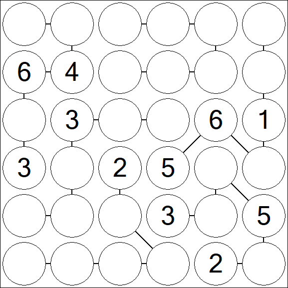 Chain Sudoku 6x6 - Moyen