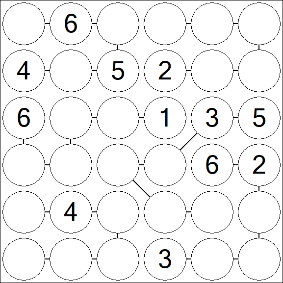 Chain Sudoku 6x6 - Moyen