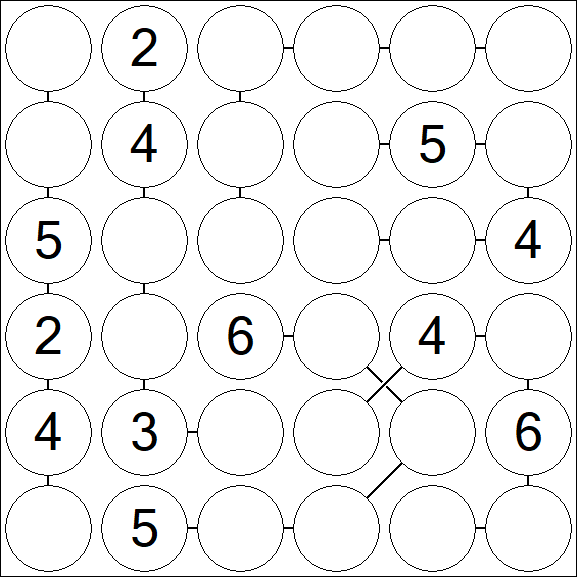 Chain Sudoku 6x6 - Moyen