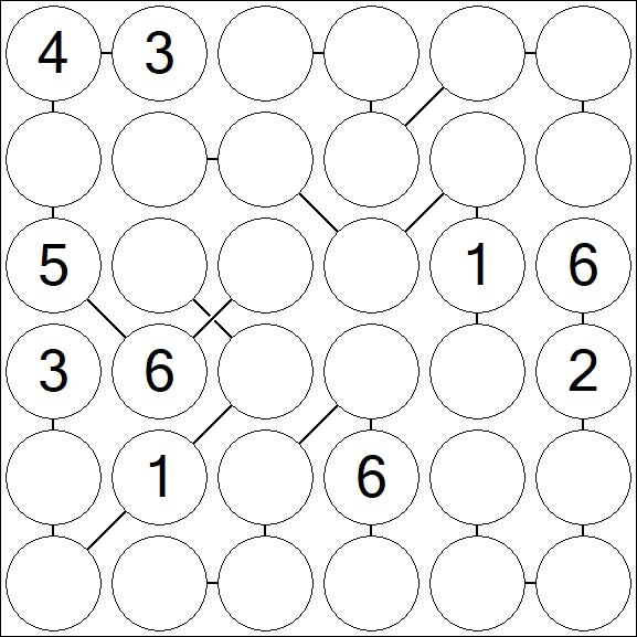 Chain Sudoku 6x6 - Moyen
