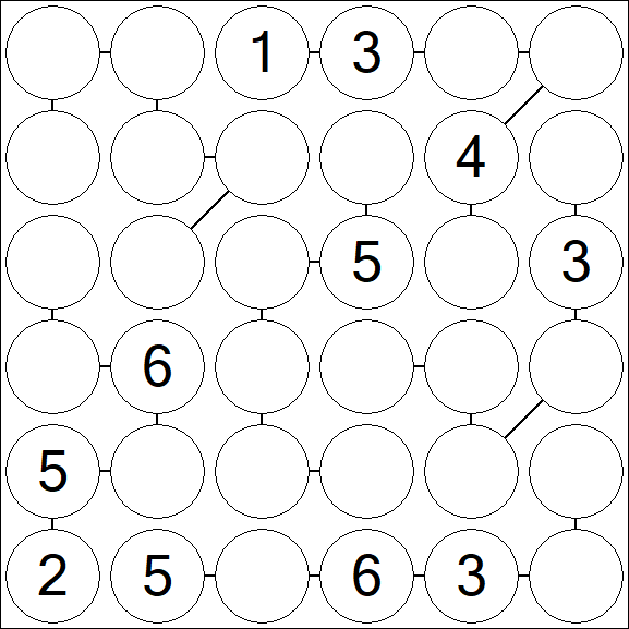 Chain Sudoku 6x6 - Moyen