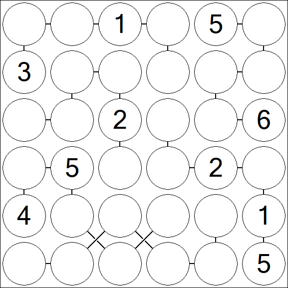 Chain Sudoku 6x6 - Moyen