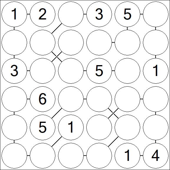 Chain Sudoku 6x6 - Moyen