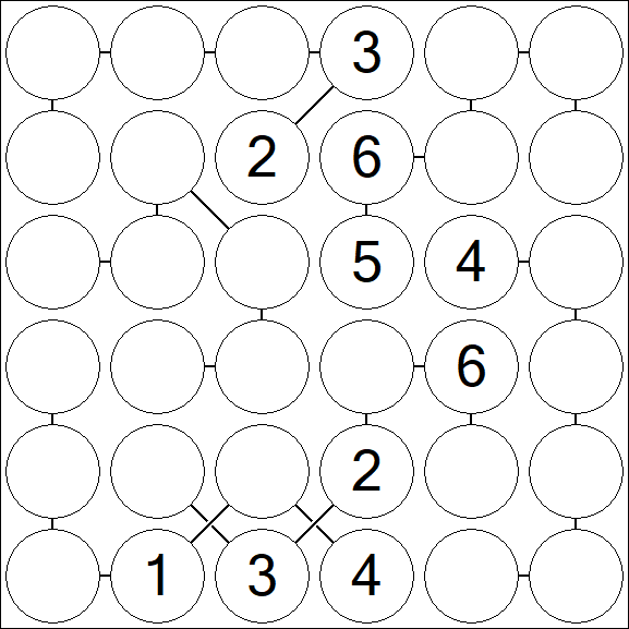 Chain Sudoku 6x6 - Moyen