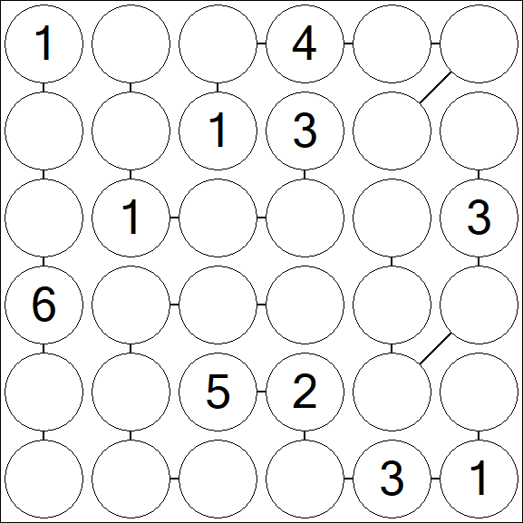 Chain Sudoku 6x6 - Moyen