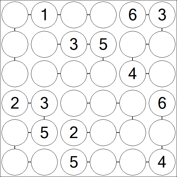 Chain Sudoku 6x6 - Moyen