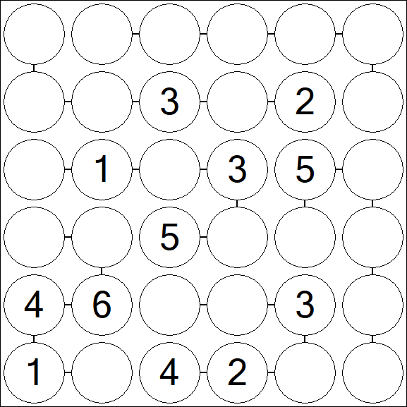 Chain Sudoku 6x6 - Moyen
