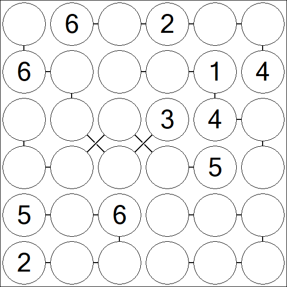 Chain Sudoku 6x6 - Moyen