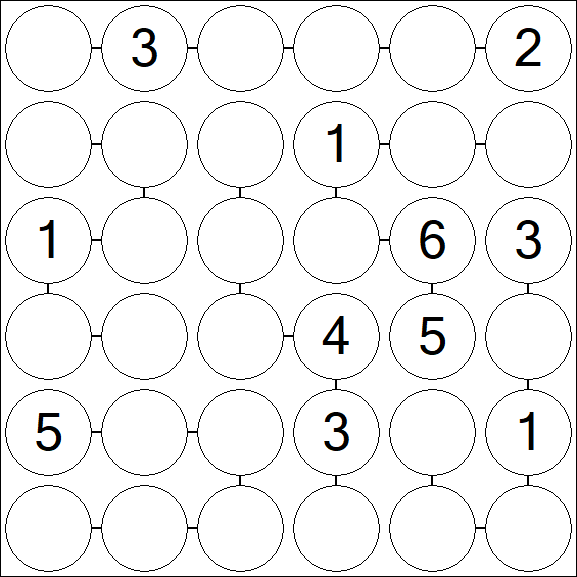 Chain Sudoku 6x6 - Moyen