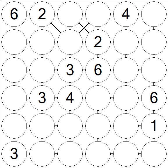 Chain Sudoku 6x6 - Moyen