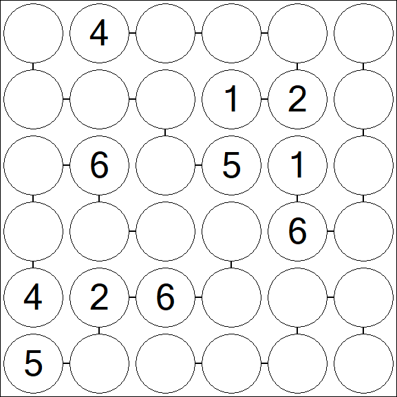 Chain Sudoku 6x6 - Moyen