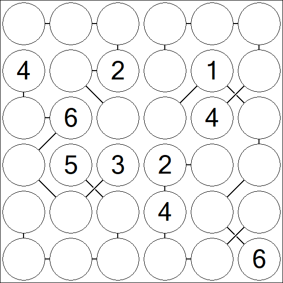 Chain Sudoku 6x6 - Moyen