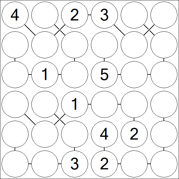 Chain Sudoku 6x6 - Medio