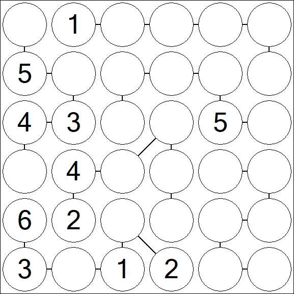 Chain Sudoku 6x6 - Moyen