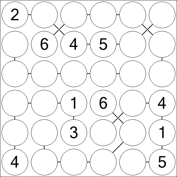 Chain Sudoku 6x6 - Moyen