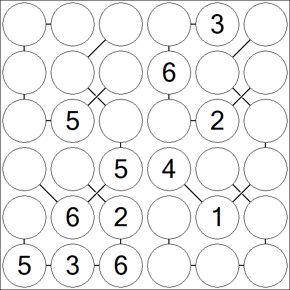 Chain Sudoku 6x6 - Moyen