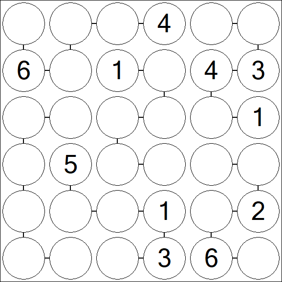 Chain Sudoku 6x6 - Medio