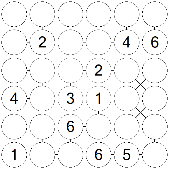 Chain Sudoku 6x6 - Médio